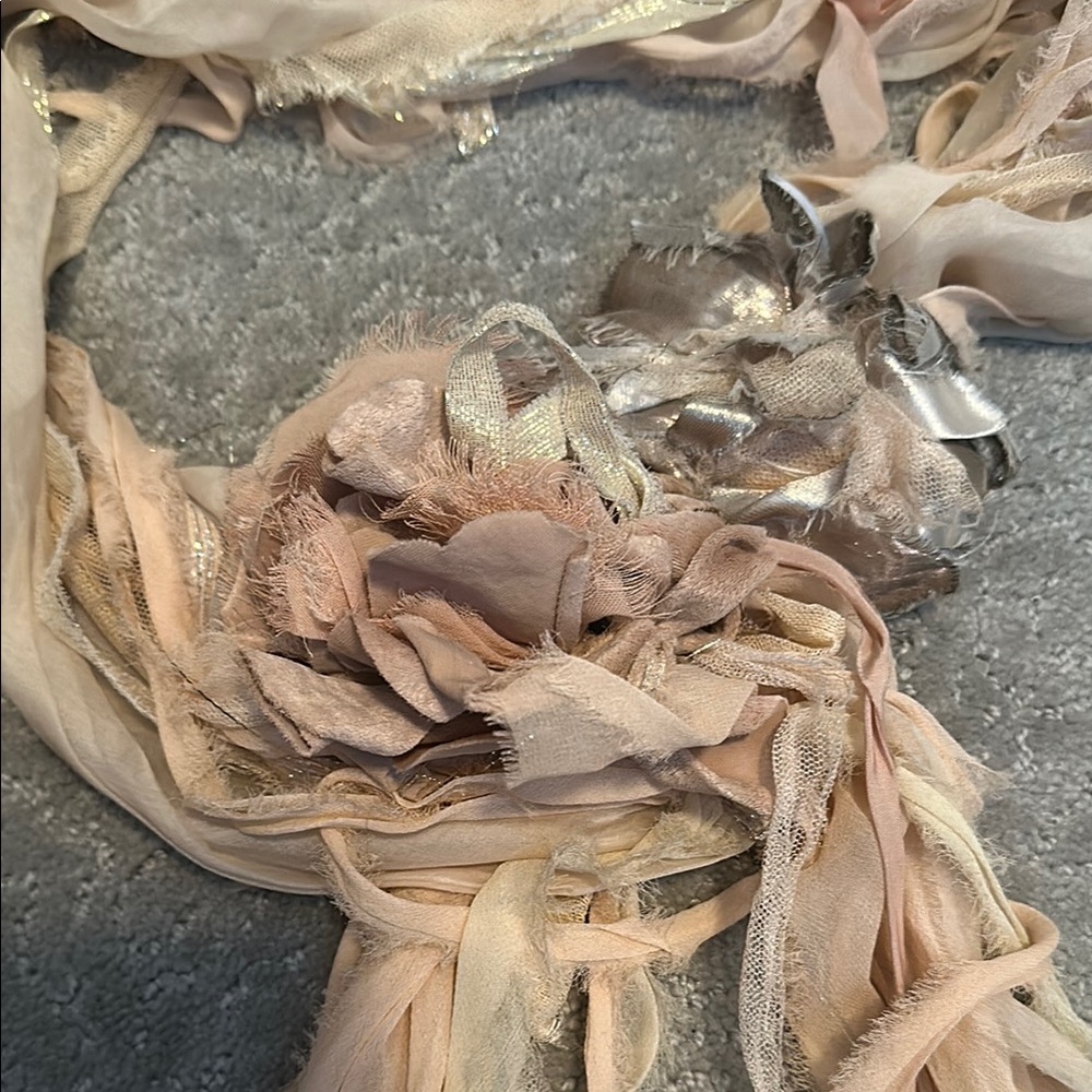 Marc Jacobs Cream and Tan Silk Lightweight Scarf - Picture 3 of 5